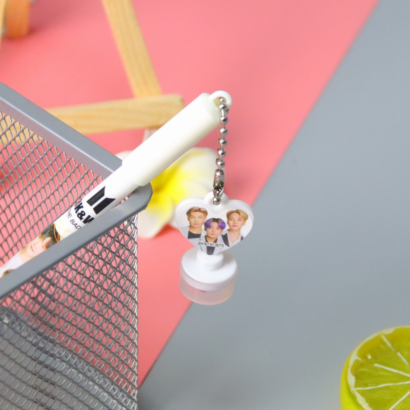 INS chica corazón colgando pluma lindo estudiante papelería colgante pluma de gel pluma de agua de cadena pluma de firma de Oficina Creativa