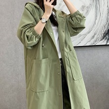 胖mm休闲中长款风衣女潮2025年秋季新款大码韩版纯色显瘦外套减龄