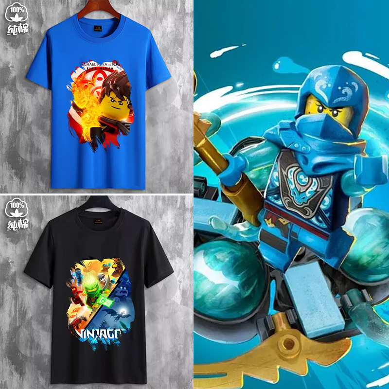 LEGO Lego Phantom Ninja Lloyd Short-sleeved T-shirt Boys and Girls All-match Loose Top Parent-child Clothing