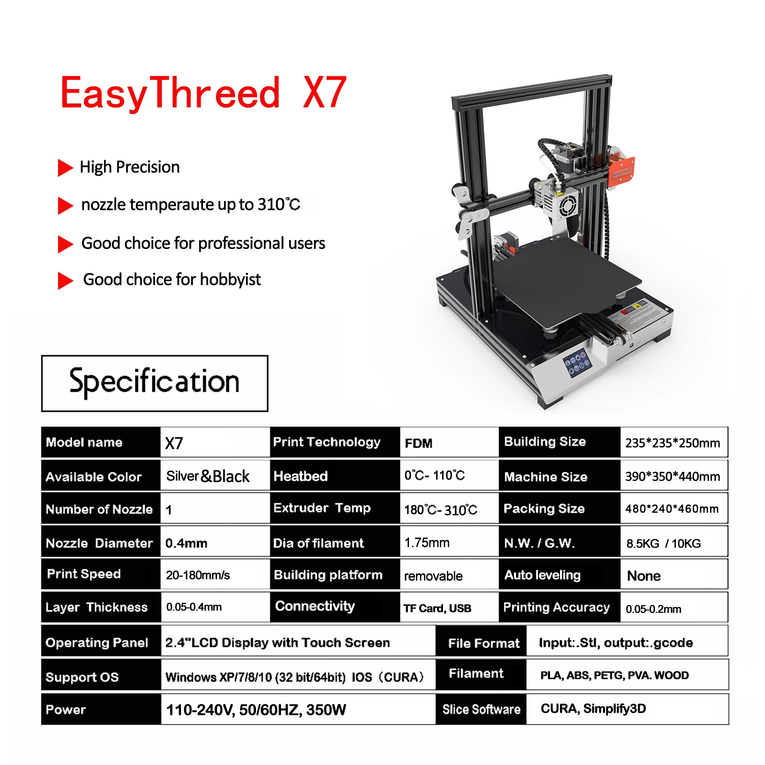 小叮当 Industrial school printer, x7, training, size 3, 3D printing