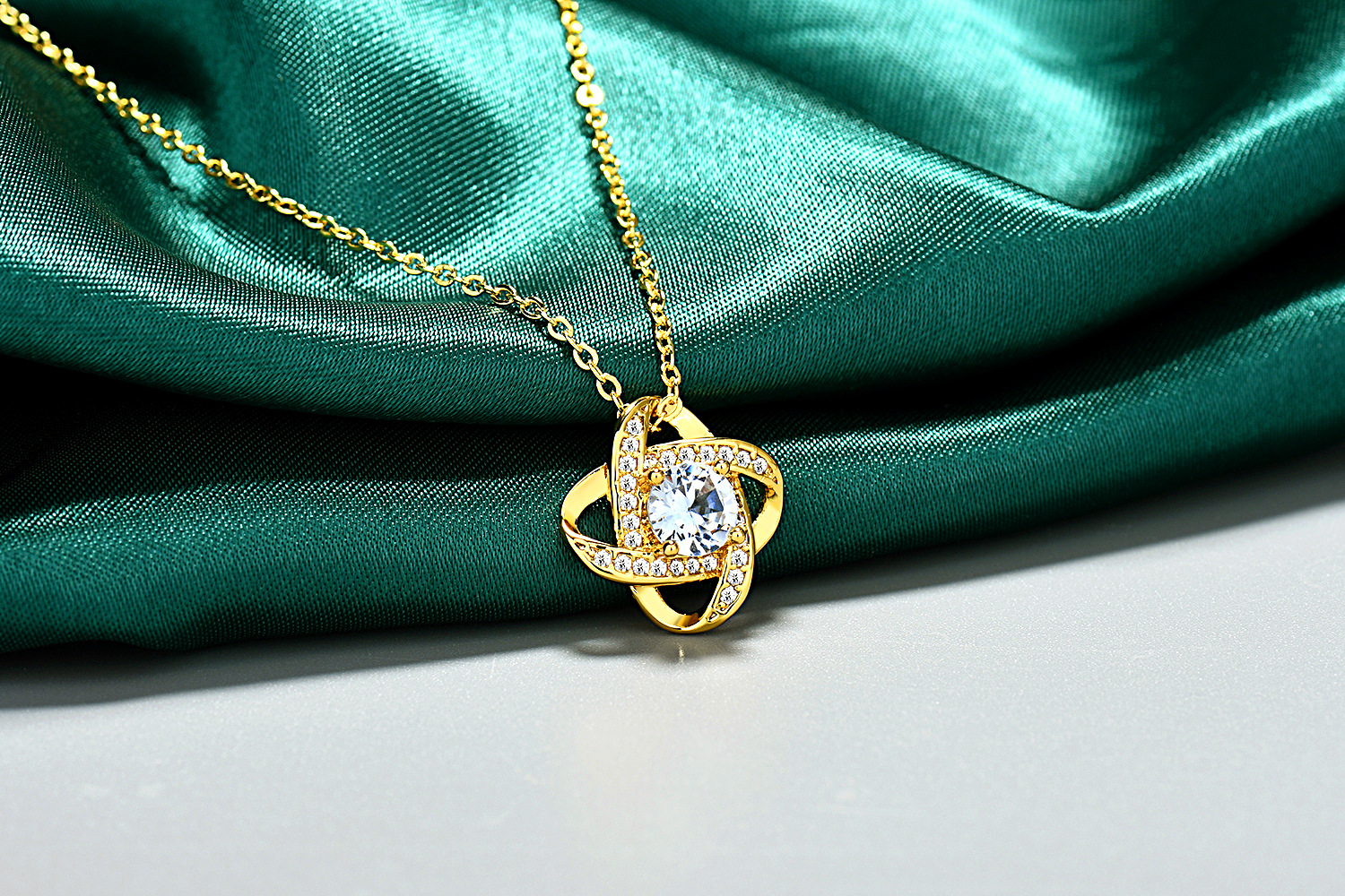 14K Gold Plated Clover Necklace Image 2