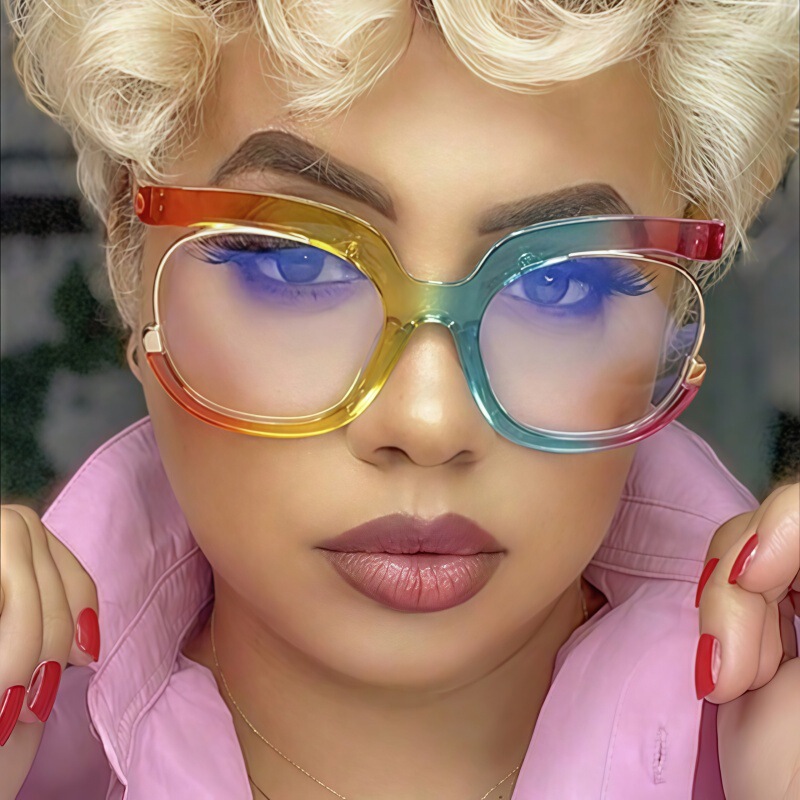 Cross-Border Large Frame Owl Glasses Frame 2025 New Anti-Blue Light European and American Trendyy Round Frame Glasses Frame Concave Shape