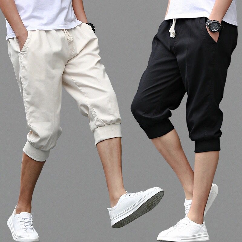 Summer Casual Sports Shorts, Cropped Pants, Men's Harem Pants, Pure Cotton Cuffed Pants, Teenagers' 7-Point Pants Summer Casual Sports Shorts, Cropped Pants, Men's Harem Pants, Pure Cotton Cuffed Pants, Teenagers' 7-Point Pants