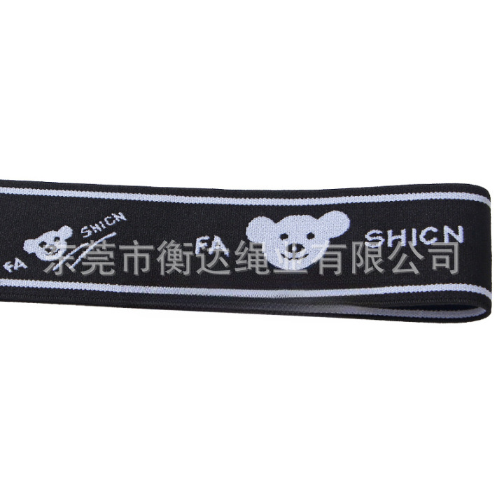 Fábrica al por mayor 4cm colorido inglés oso imitación de nylon ropa interior de alta elasticidad cintura Jacquard banda elástica