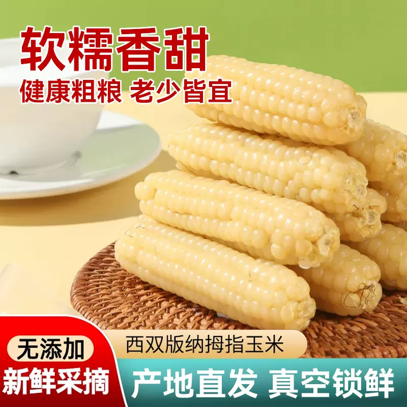 西双版纳拇指玉米 香糯小玉米新鲜真空装甜糯玉米即食早餐一件代
