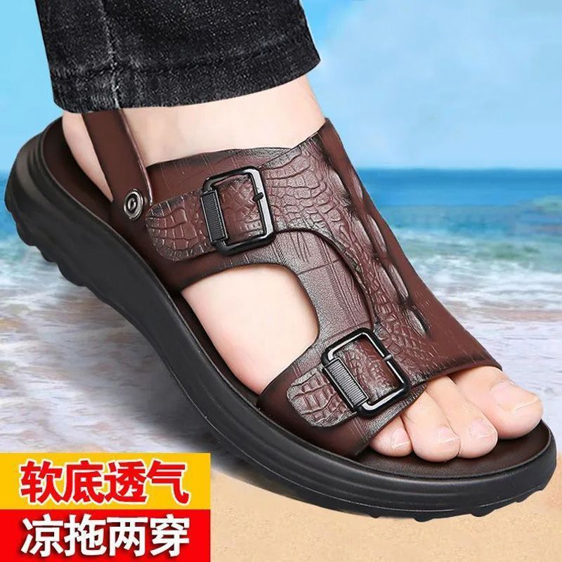 Summer men's casual sandals, non-slip beach shoes, dual-use sandals and slippers 2026, breathable beach shoes for both dry and wet wear