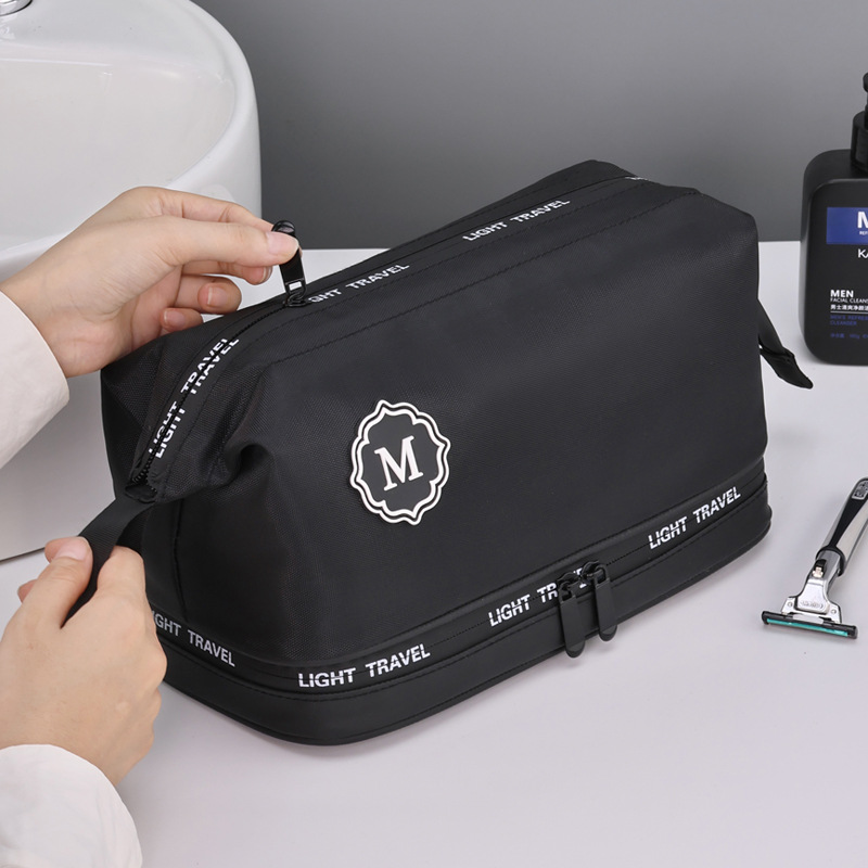 Viaje transfronterizo serie de viaje de alta capacidad de doble capa de separación seca y húmeda bolsa de lavado para hombres bolsa de almacenamiento de cosméticos de comercio exterior