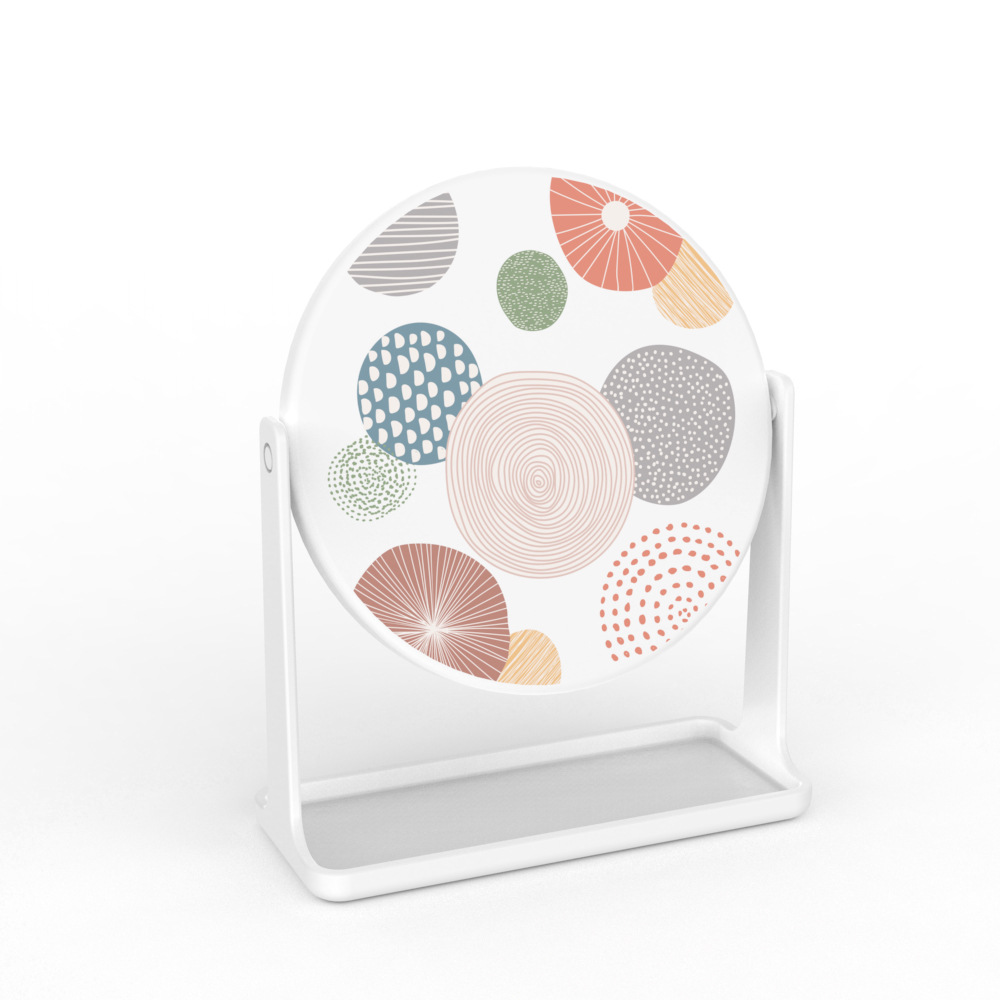 Espejo de maquillaje de impresión espejo de escritorio vestidor dormitorio en casa Nórdico giratorio simple espejo redondo