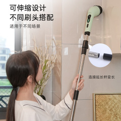 Cross-border long handle electric waterproof cleaning brush household handheld multi-functional bathroom cleaner kitchen floor scrubber