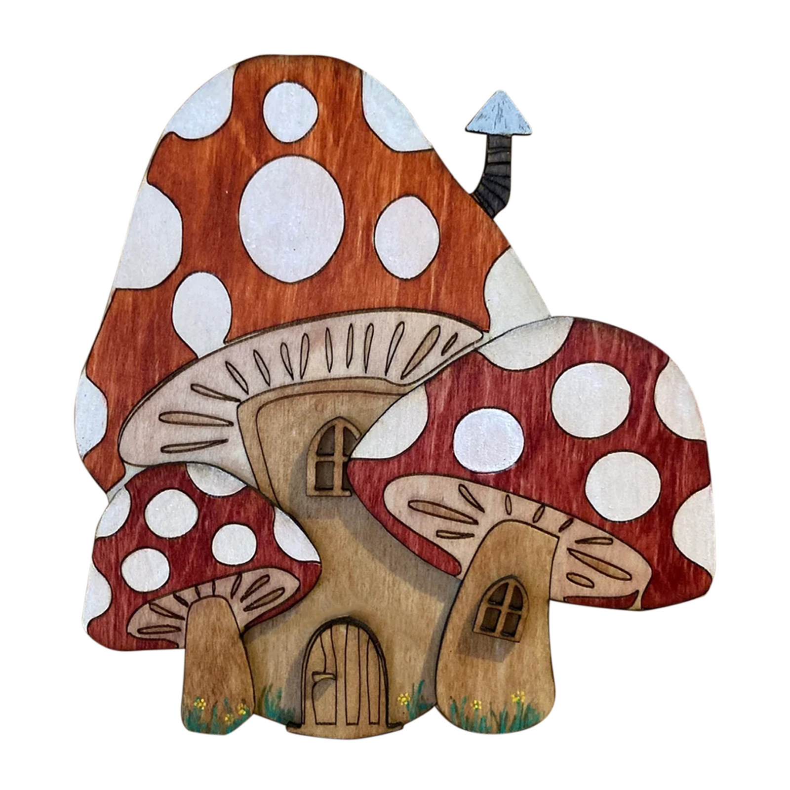 Puerta de madera de Pascua creativa de cuento de hadas Puerta de hadas Conejo Setos Decoración 2D Artesanías de madera Ornamentación
