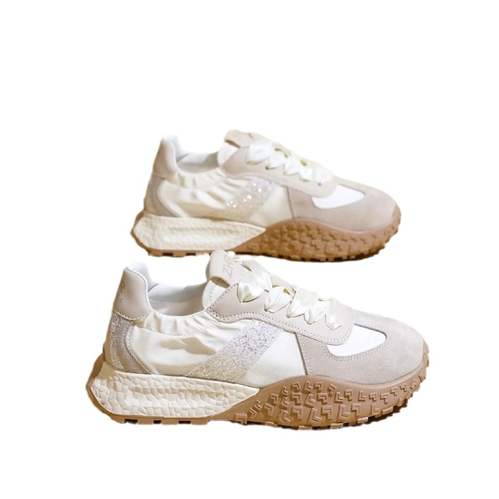 Chaobunan De zapatos de entrenamiento para mujeres 2025 nuevos zapatos de primavera y verano transpirables versátiles zapatos Agan pequeños zapatos deportivos blancos casuales