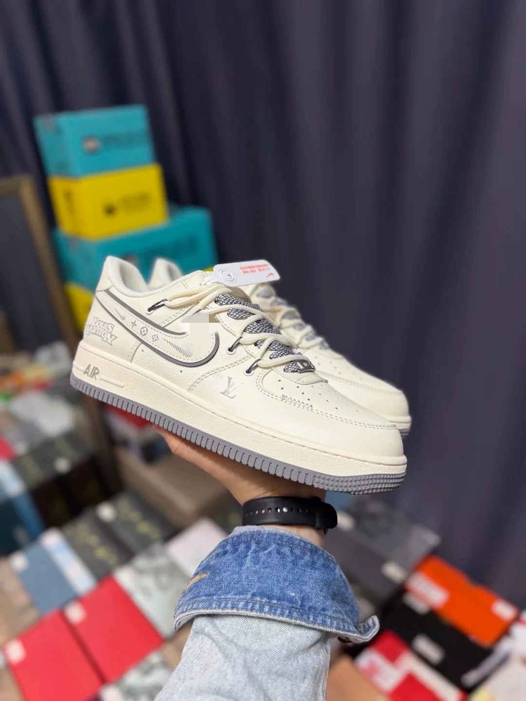 Путиан чистый оригинал Air Force 1 Air Force 1 с двумя соединами крючками цвет хлеба низкие кроссовки осень и зима для мужчин и женщин