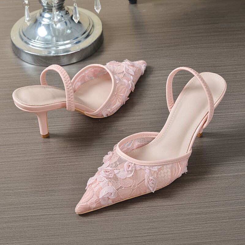 2026 Summer New Style Gentle Evening Breeze Thin Heel Closed-Toe Sandals for Women, Stylish Design with Air Cushion High Heels for Outdoor Wear