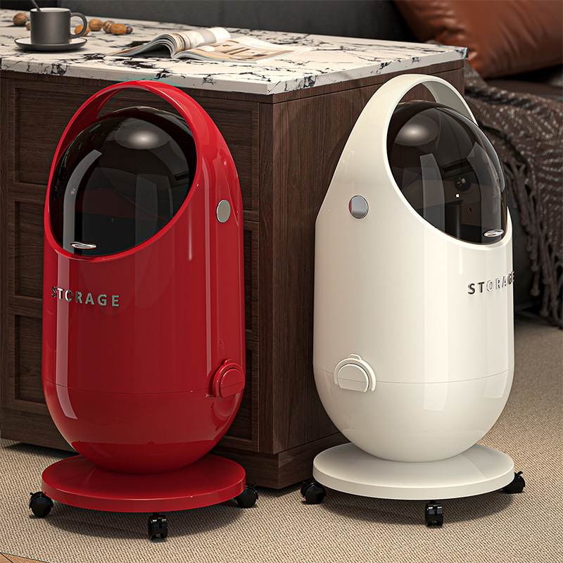 Trash Can for Home Use with a High-End Feel, with Lid, Suitable for Living Room, Bedroom, Kitchen, Large Capacity, with Wheels, No Bending Required, Movable Wastebasket