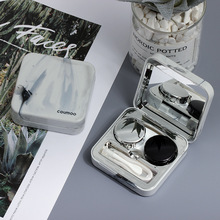 隐形眼镜盒便携可爱ins少女心潮个性伴侣双联复古美瞳盒子布