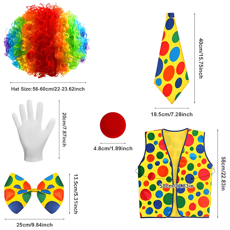ハロウィーンピエロコスプレアダルトショースーツ服服ピエロスーツcosコスプレかつらセット|undefined