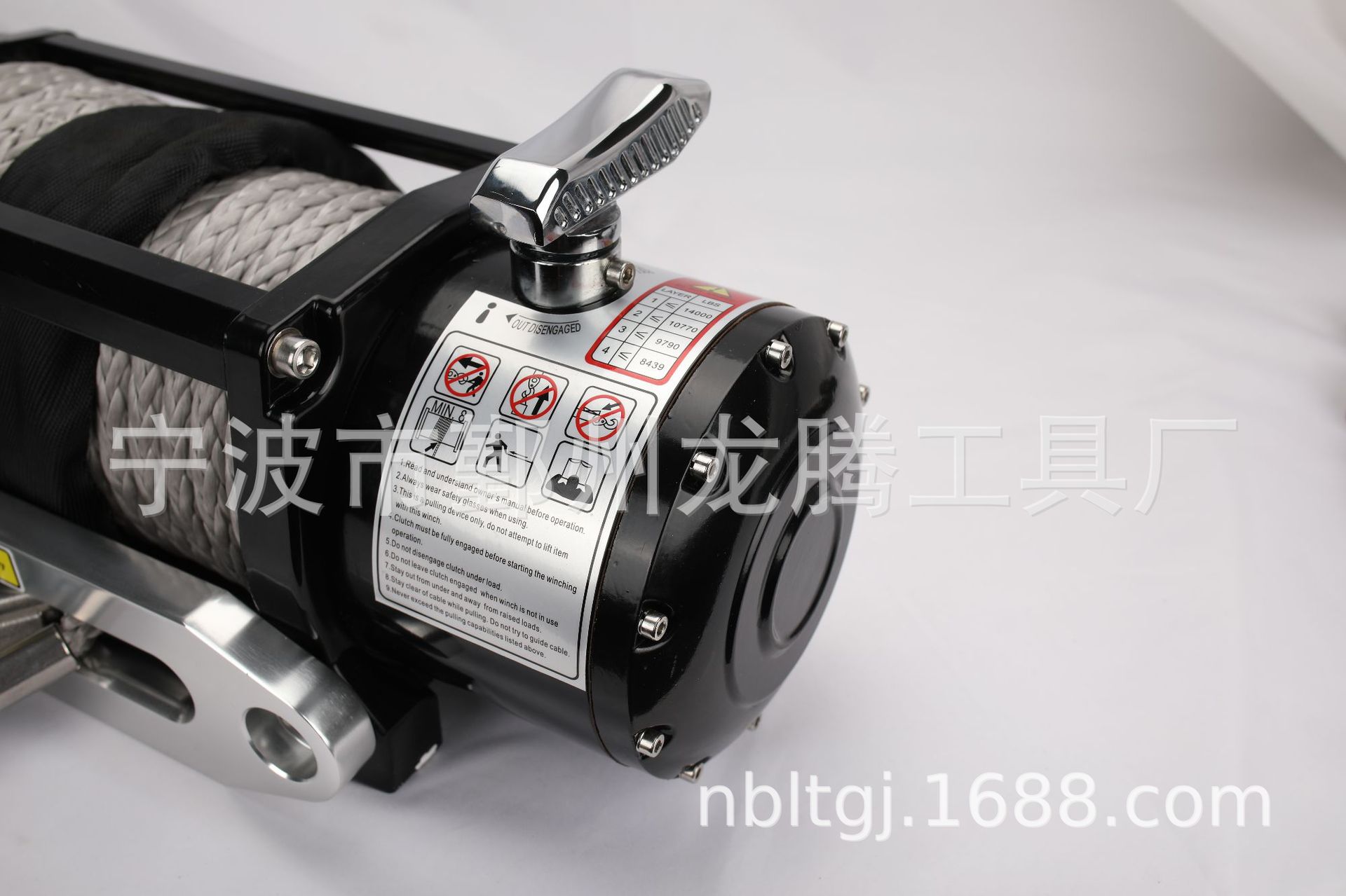 Direct from the factory: 14000lb car winch, 12V, essential for off-road adventures, with nylon rope, for vehicle towing