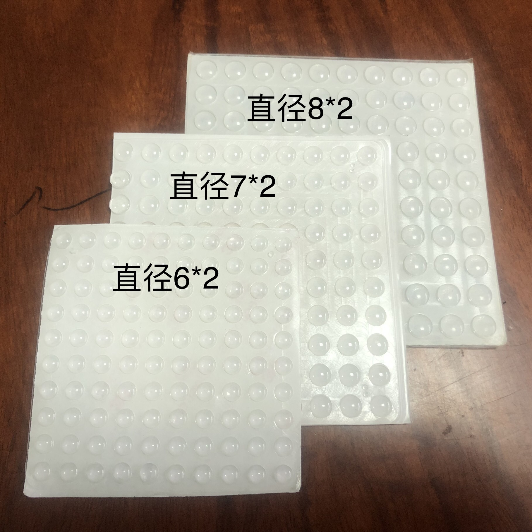 Almohadilla para pies de vidrio, granulada de silicona hemisférica, silenciador de muebles, granulada de silicona anticolisión, almohadilla para pies transparente, granulada de silicona autoadhesiva 6 diámetro 8