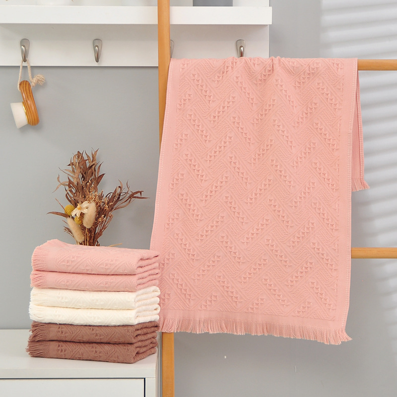Pure cotton tassel jacquard towel wedding gift creative gift absorbent soft factory wholesale Pure cotton tassel jacquard towel wedding gift creative gift absorbent soft factory wholesale
