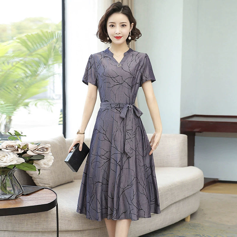 2025 новое платье с длинными рукавами, модное новое платье с цветочным принтом, большой размер, юбка средней длины, закрывающая живот, для похудения