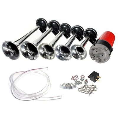 Cross-Border Off-Road Vehicle Motorcycle Car horn/tweeter - 5-tube-jazz-music-trumpet-white