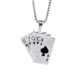 Full rhinestone spade straight + 3.0*70cm pearl chain