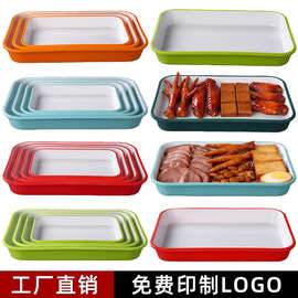 密胺卤味卤菜盘商用展示盘长方形塑料盘子份数盘托盘熟食鸭货摆盘