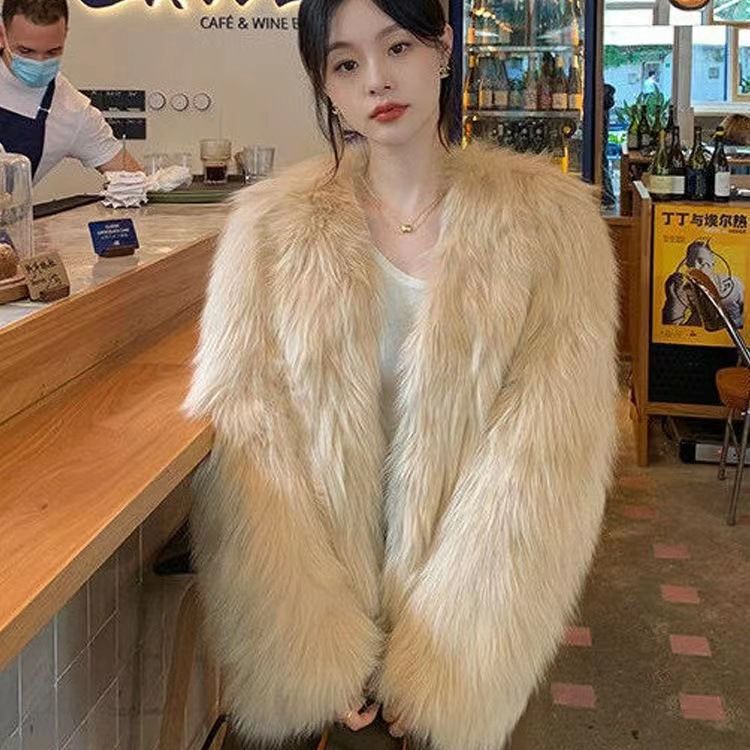 Clearance Cross-border Women's 2024 Toca Faux Fox Fur Cyber Celebrant High-grade Plush Fur Short Sexy Fur Jacket Clearance Cross-border Women's 2024 Toca Faux Fox Fur Cyber Celebrant High-grade Plush Fur Short Sexy Fur Jacket