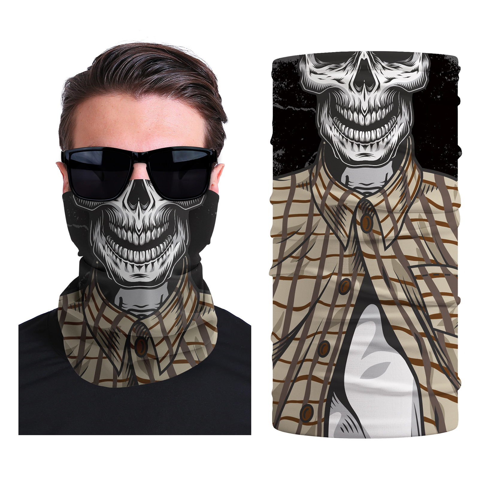 Xun hui transfronterizo media cara cráneo bufanda mágica sombrilla de viaje al aire libre máscara de equitación cuello de protección uv