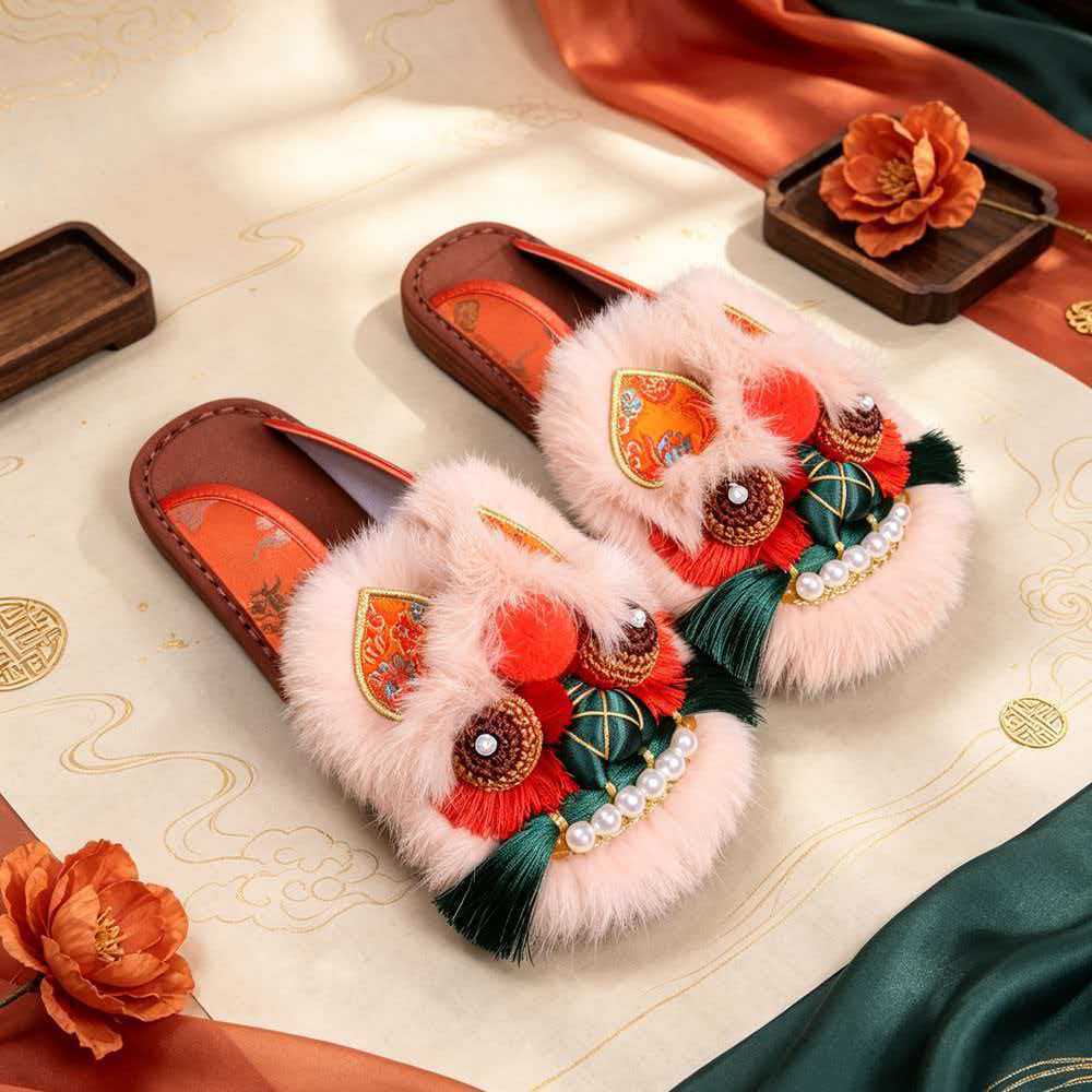 Thousand-layer sole (slippers) Xingzhi Nuan Tiger Head Shoes, handmade cloth shoes, traditional Chinese style retro women's shoes, intangible cultural heritage, new Chinese style shoes