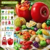 [Gift Recommendation] Fruit and vegetable cutting fun [24-piece set that can be peeled and cut] Ping An Fruit Bucket