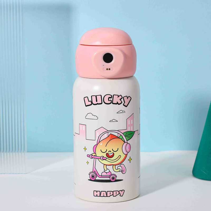 クリエイティブ指紋保温カップロック解除児童アニメ知能水筒316ステンレス高颜値磁気吸水カップ|undefined