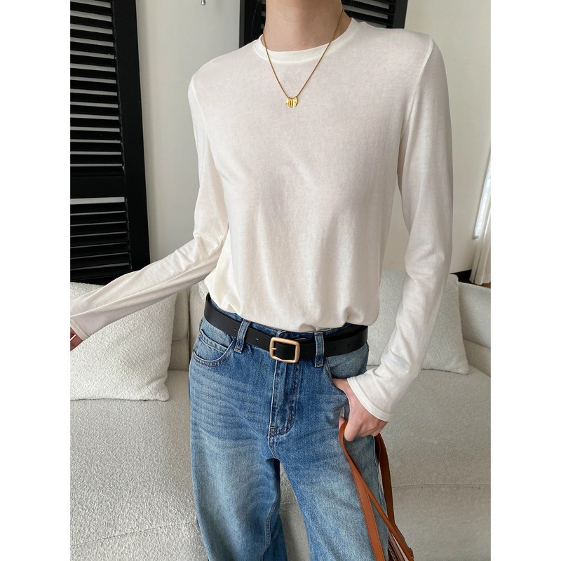Sikan Autumn New Modal Wool Cotton Blend Soft and Skin-Friendly Round Neck T-Shirt Base Shirt SN9193