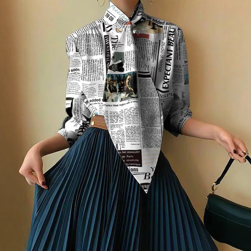 2025 New Spring Clothing New Fashion Long-Sleeved Work Clothing Professional Wear Women's Shirt Streamer Shirt Elegant Goddess Style 2025 New Spring Clothing New Fashion Long-Sleeved Work Clothing Professional Wear Women's Shirt Streamer Shirt Elegant Goddess Style