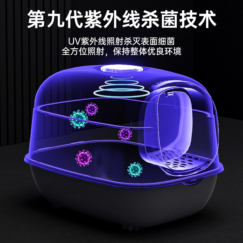 Desinfección y desodorización de la caja de arena para gatos, inodoro para gatos de gran tamaño completamente cerrado, lavabo de arena para gatos extra grande, a prueba de salpicaduras externas al por mayor