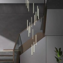 长条楼梯灯别墅用现代轻奢艺术极简个性家用公寓挑空复式楼吊灯