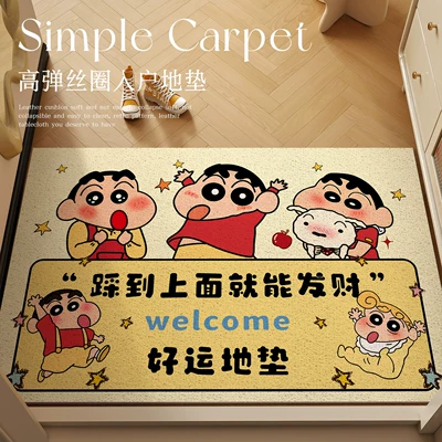Cartoon Cute Household Entrance Anti-Slip and Dirt-Resistant Foot Mat, Indoor and Outdoor Wire Loop Dust-Removing Door Mat