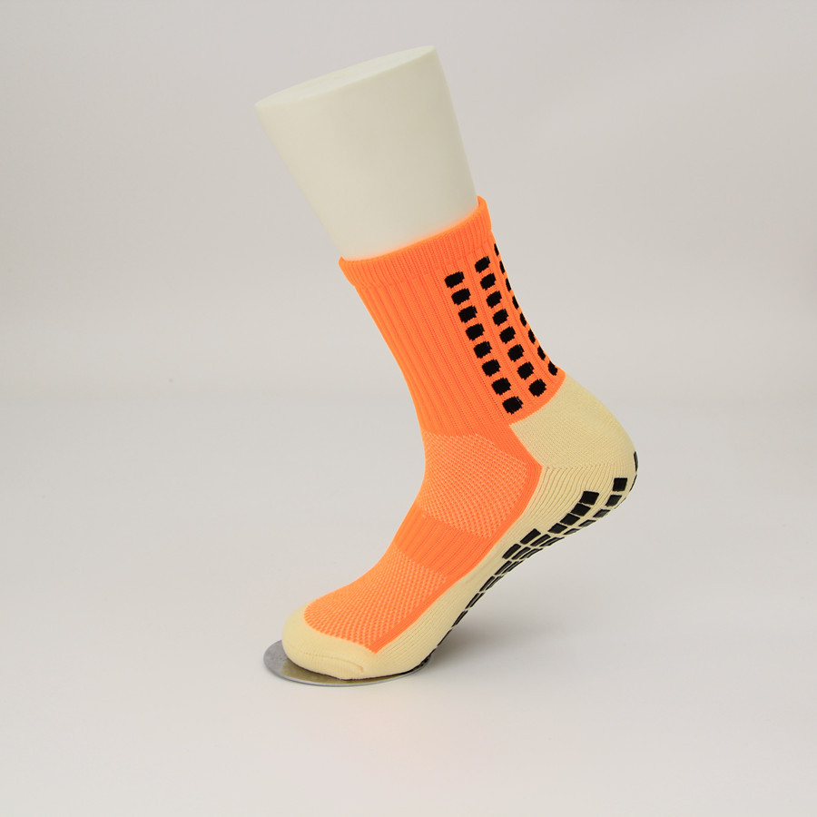 오렌지 1 쌍 축구 양말