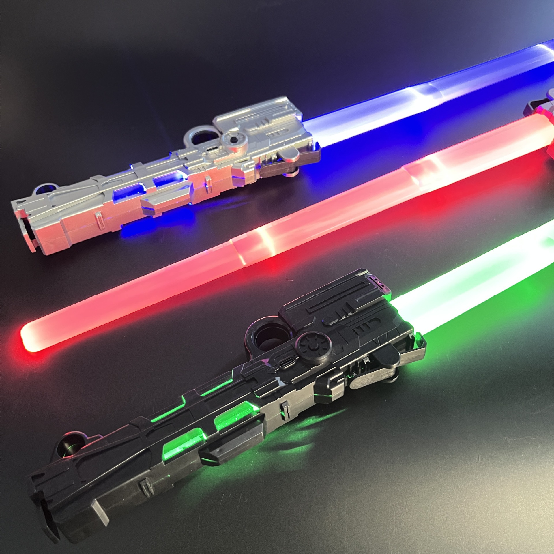 Adjustable seven-coloured lightsaber with laser