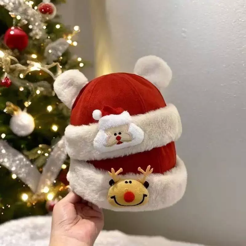 婴儿帽子秋冬款地主帽男宝宝可爱超萌红色周岁新年保暖加厚瓜皮帽