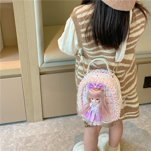 Children's Crossbody Bag Cute and Trendy Girls' Bags  New Fashion Multi-functional Princess Girls' Backpack