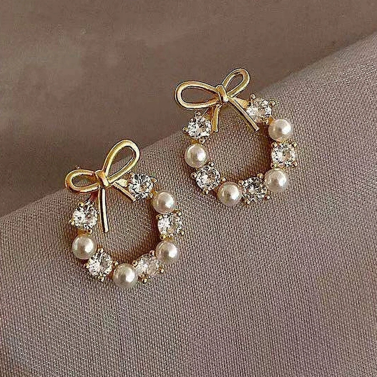 Серебряная игла с бантом, серьги, бусины из жемчуга, образец серебра 925, интернет-знаменитость