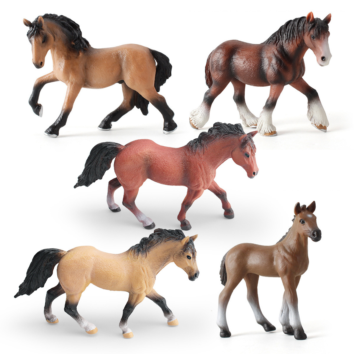 Simulación infantil de Clydedale ponies de mar Roussama modelo de animal sólido estático juguetes de decoración