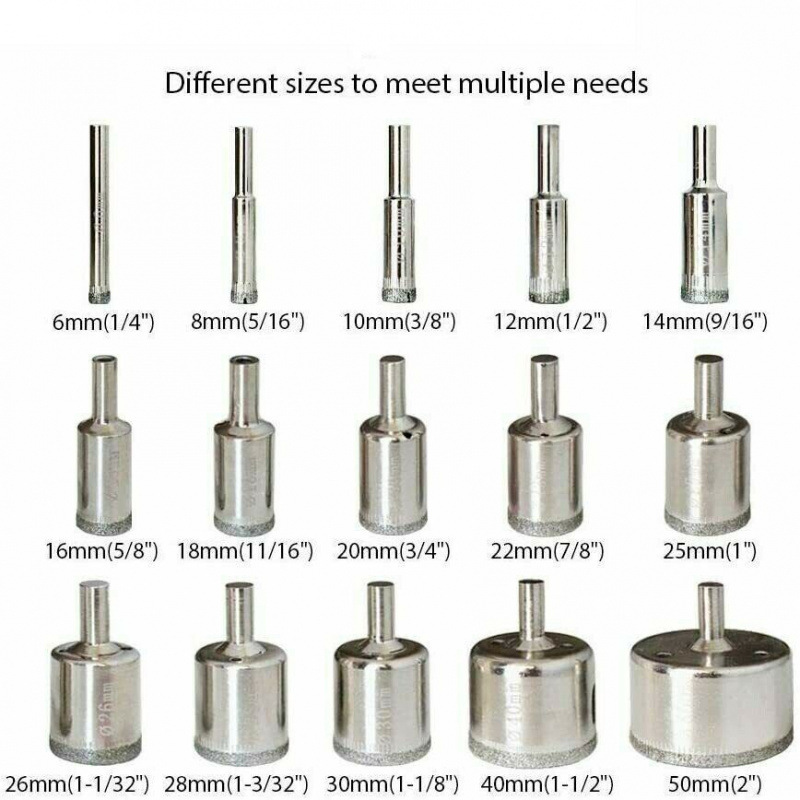 15件套金刚石孔锯钻头套装切割工具6-50mm瓷砖大理石玻璃开孔器|undefined