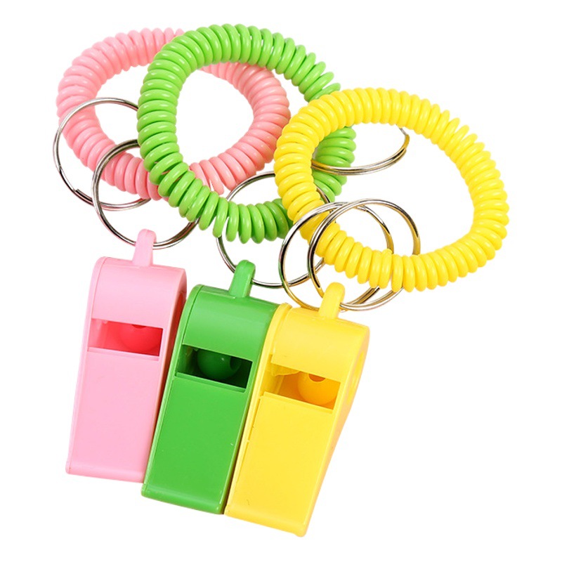 Toy Wholesale Plastic Whistles Children's Bracelets Kindergarten Park Stall Amusement Park Baby Whistles Spring Rings