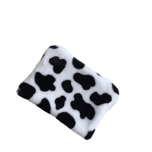 Korean ins style cute girl plush cow coin purse going out mobile phone bag mini coin storage bag