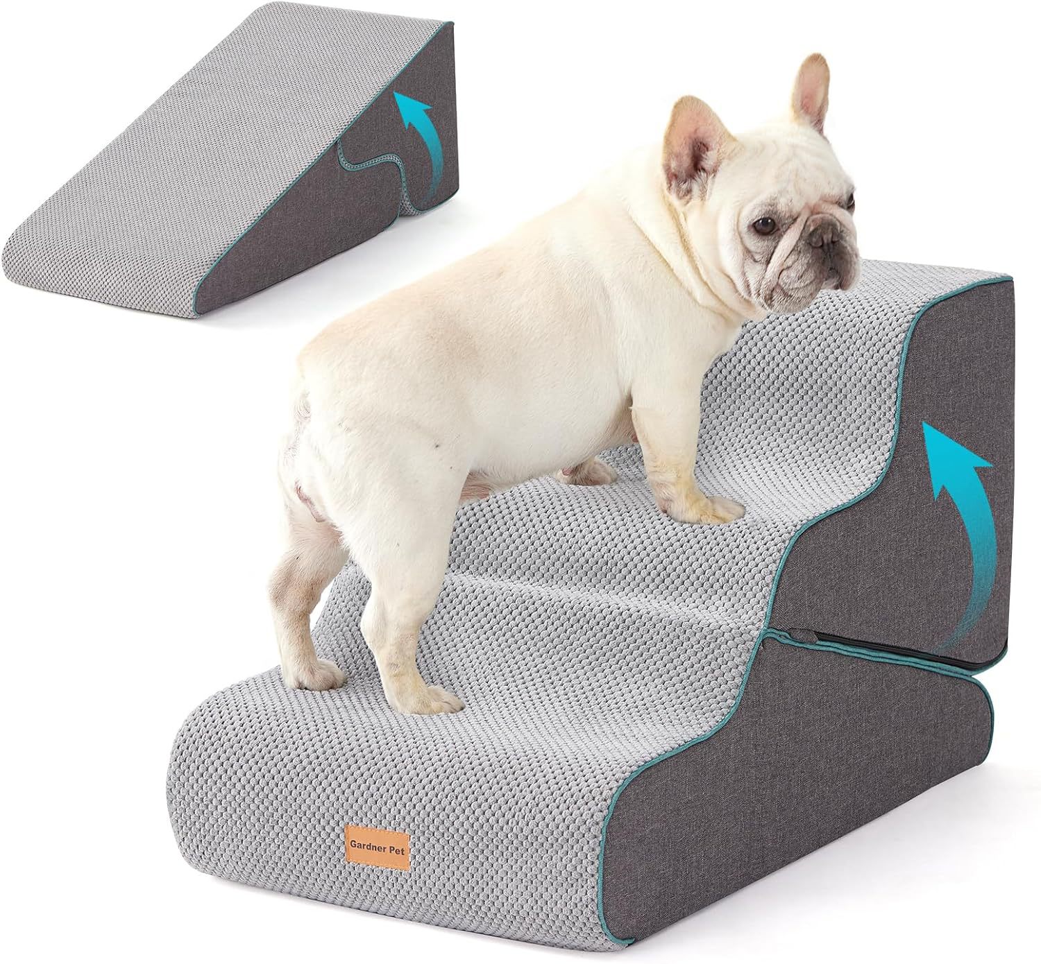 Escalera de esponja comprimida para mascotas desmontable y desmontable, escalera para perros mayores, escalera para perros de tamaño medio, escalera para dormir