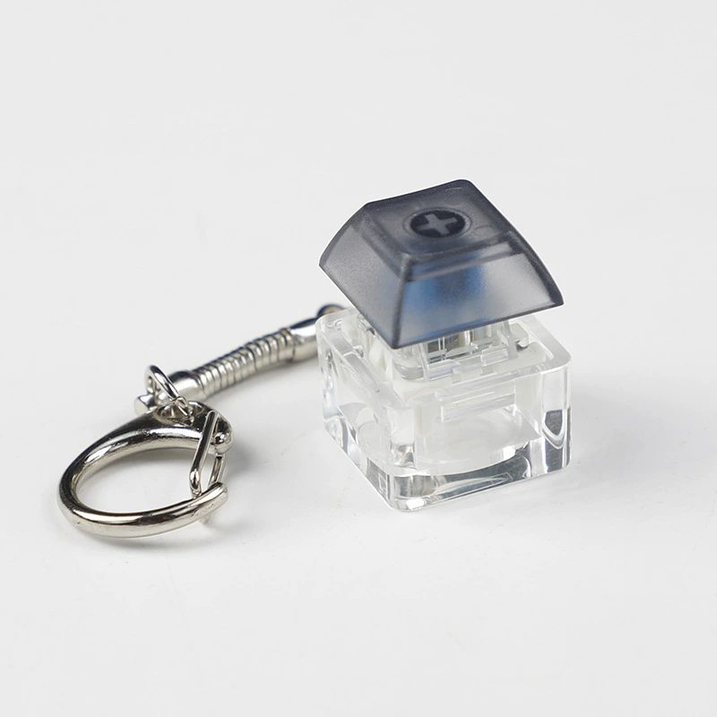 tester: Acrylic single‑shaft keycap tester keychain, multi‑color, decompression mechanical switch tester