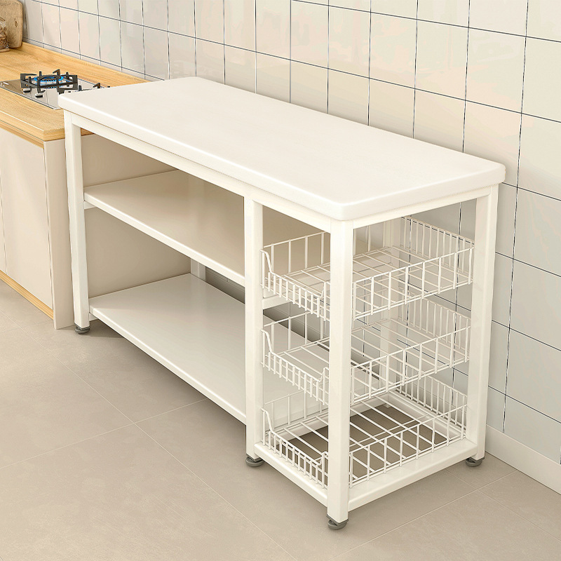 Estante de almacenamiento multicapa de piso de cocina multifuncional de mesa de recorte de vegetales para microondas estante de almacenamiento de armario de comedor