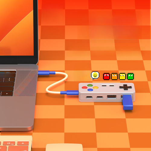Creative personalized cartoon game-shaped HUB four-in-one multi-port extension mouse keyboard USB flash drive converter connector